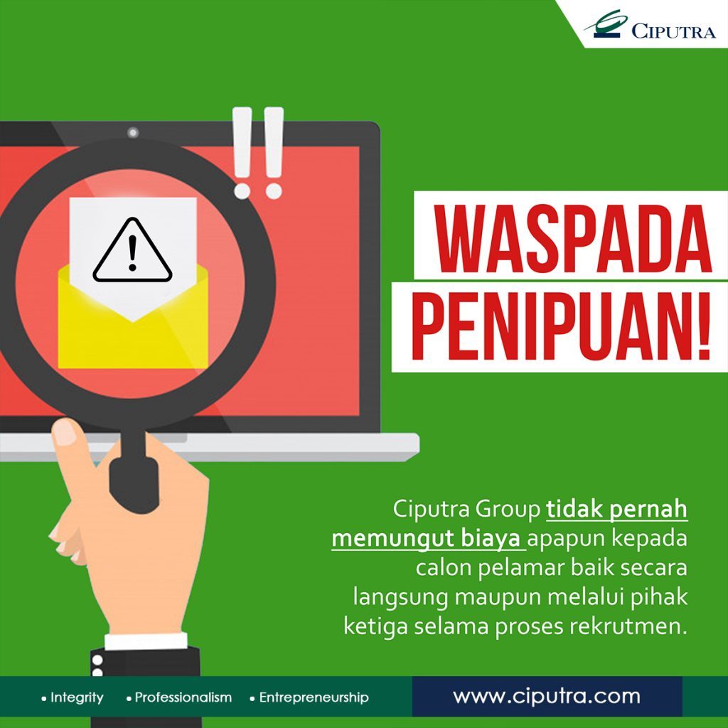 Waspada Penipuan mengatasnamakan Ciputra Group - BizPark Bandung